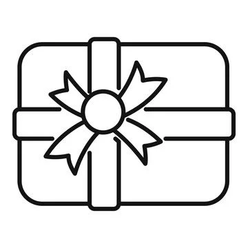 Top view gift box icon outline vector. Luxury surprise Stock Illustration