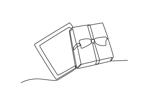 Top view of a gift box Stock Illustration