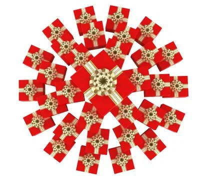 Top view of gift boxes heap 库存插图