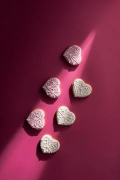 Top view glazed heart shaped Stock Photos