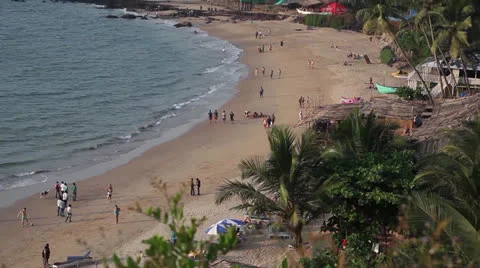 Top view on GOA beach Stock Footage 26367698
