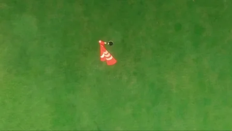 Top view of a golf course flagstick Stock-Footage 73517938