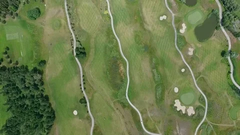 Top view of the golf course Stock Footage 76120549