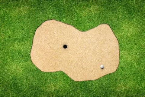 Top view of golf course Stock Photos