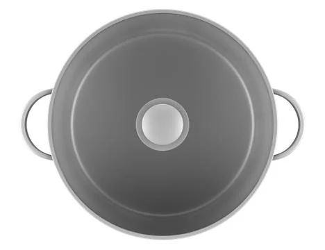 Top view of gray cooking pan isolated on white background Stock Illustration
