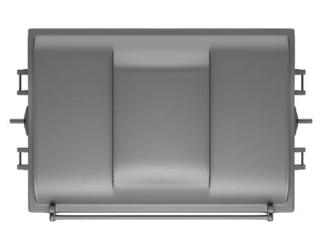 Top view of gray garbage container isolated on white background. 3d illustrat Stock Illustration