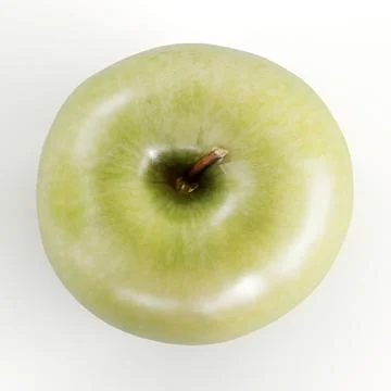 A top view of a green apple, 3d rendering Stock Illustration