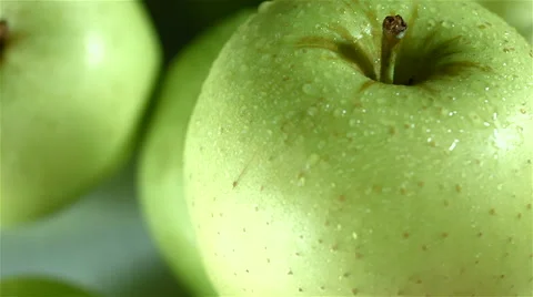 Top view of Green Apples rotating Stock Footage 62393639