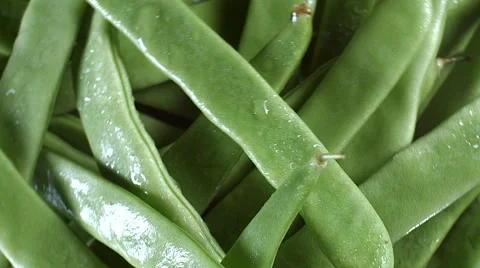 Top view of Green Beans rotating Stock Footage 62304590