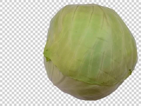 Top view of Green Cabbage isolated without background Fotos de archivo