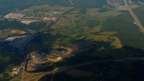 Top view, green forest area Video stock 228950302