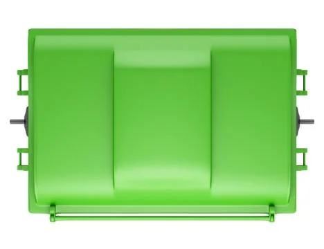 Top view of green garbage container isolated on white background Stock Illustration