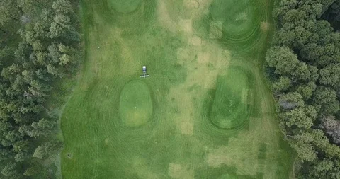 Top View Green Golf Course Aerial Shot Stock Footage 89926869