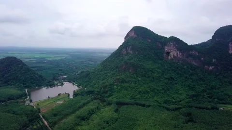 Top view of green tropical Mountains Stock Footage 161465627