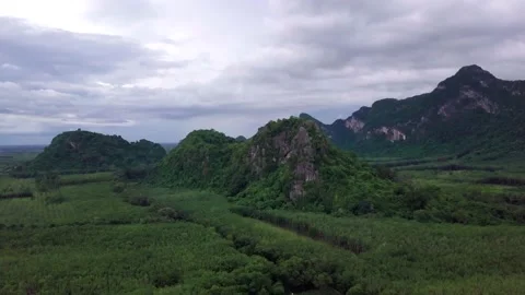 Top view of green tropical Mountains Stock Footage 161465633