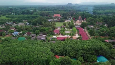 Top view of green tropical Mountains Stock Footage 161873036
