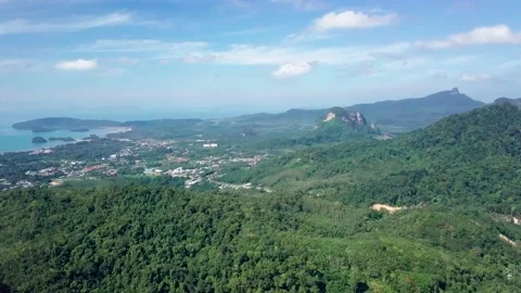 Top view of green tropical Mountains Stock Footage 162956841