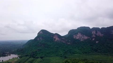 Top view of green tropical Mountains Stock Footage 162956851