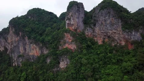 Top view of green tropical Mountains Stock Footage 162956866