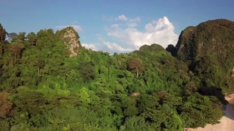 Top view of green tropical Mountains Stock Footage 162957110