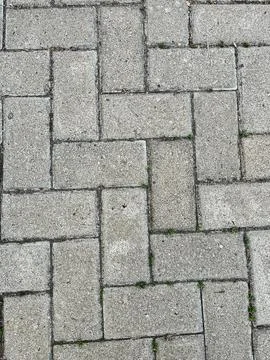 Top View of Grey Concrete Interlocking Paving Block Footpath Stock Photos