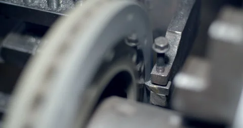 Top view grind the brake disc.The blade for grinding steel is cutting. Stock Footage 294568692