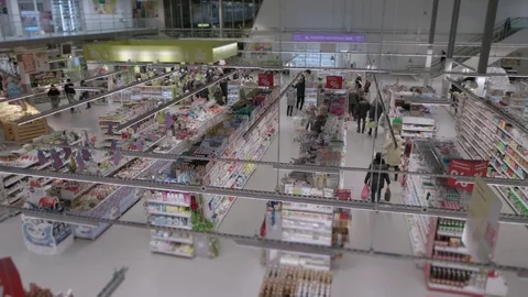 Top view of a grocery store Stock Footage 84740875