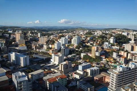 Top view of a growing medium-sized city Stock Photos