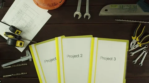 Top view of a guy getting money for projects Stock Footage 80051729