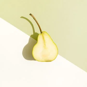 Top view half pear with shadow Stock Photos