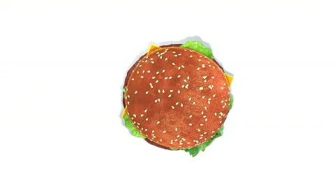 Top view of a Hamburger turning itself Stock Footage 352065