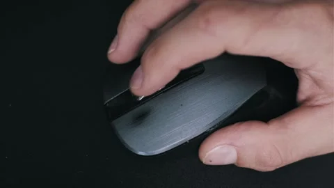 Top View Of Hand Clicking And Scrolling Mouse Stock Footage 320354428