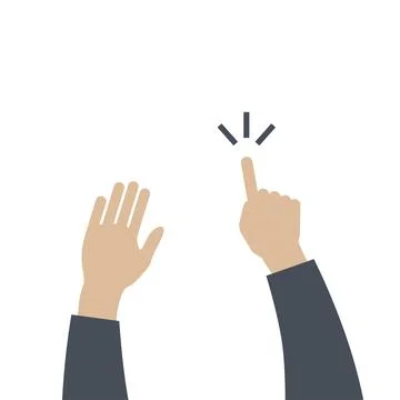 Top view of hands on the table Stock Illustration