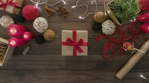 Top View Hands Useing Smartphone Christmas Stock Footage 81487922