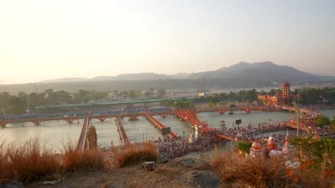 Top view haridwar uttrakhand Stock Footage 214327724