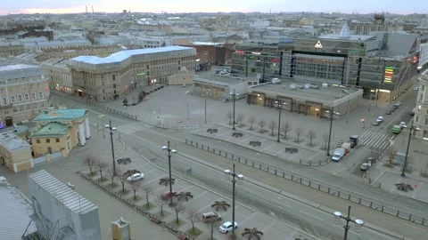 Top view on the hay square, a deserted place Stock Footage 154474358