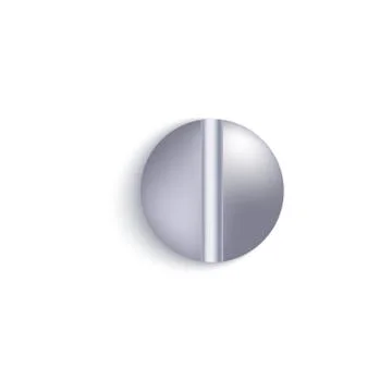 Top view head of screw or bolt metal 3d realistic vector illustration isolated. Ilustração Stock