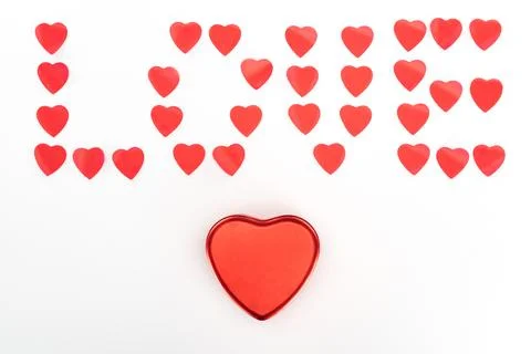 Top view heart shaped present Stock Photos