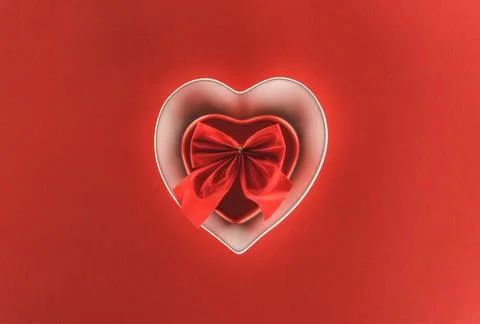 Top view heart shaped present Stock Photos