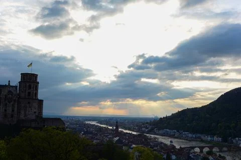 Top view of Heidelberg Stock Photos