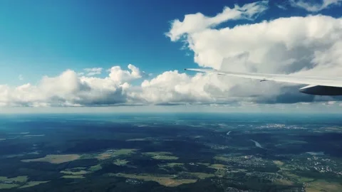 Top view from a height on the surface of the earth. View from the plane 库存影片 206989642
