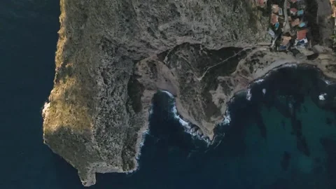 Top view of a high cape in the sea Stock Footage 239934833
