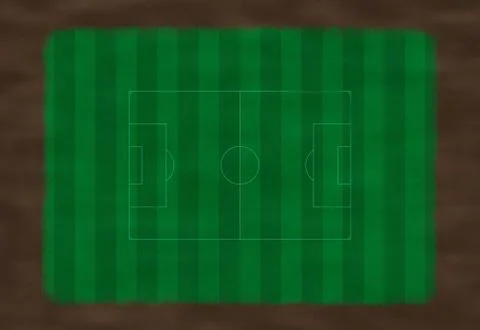 Top view of high resolution soccer field 3d Stock Illustration