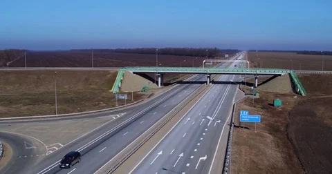 Top view highway with interchanges Stock Footage 74473126