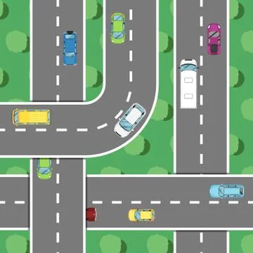 Top view highway traffic in rush hour poster Stock Illustration
