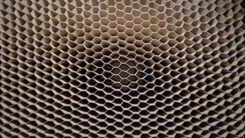Top view of honeycomb core Video stock 305856458