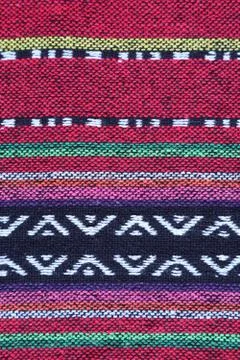 Top View of Horizontal Pattern of Colorful Thai Northern Region Textile Stockfoto's
