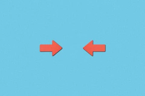 Top view horizontal red pointers Stock Photos