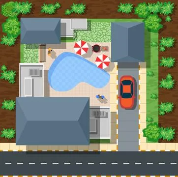 Top view of houses Illustrazione stock