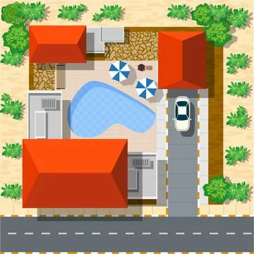 Top view of houses Illustrazione stock